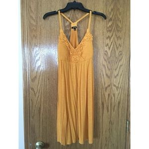 Mustard yellow boho dress